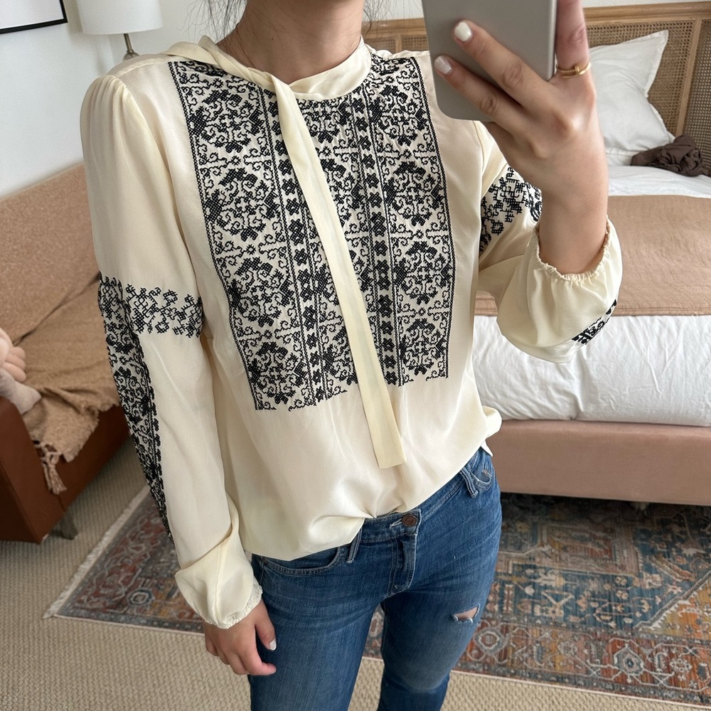 REDValentino Embroidered Silk Blouse